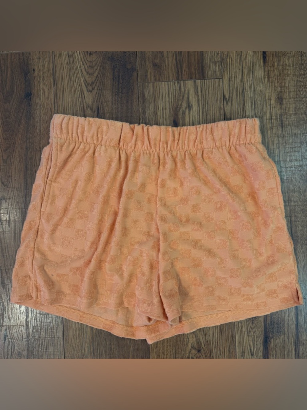 Checkered Terry Cloth Shorts